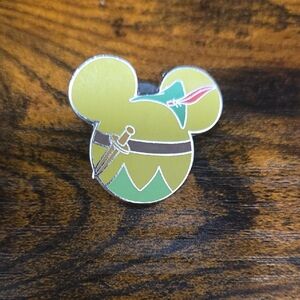 Green and Brown Mouse-Shaped Pin